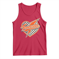 Vintage Tennessee Tank Top Checkered Heart Love TN Orange US State