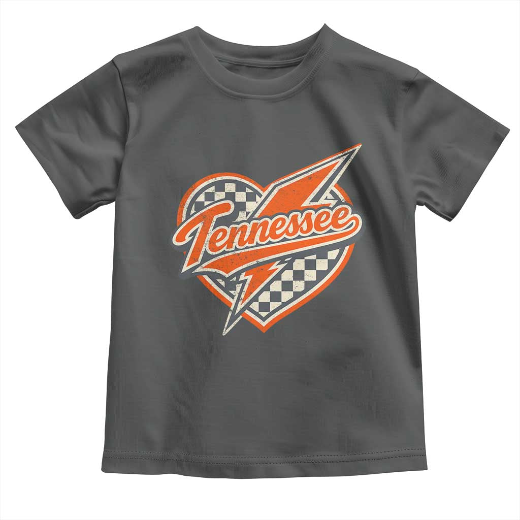 Vintage Tennessee Toddler T Shirt Checkered Heart Love TN Orange US State