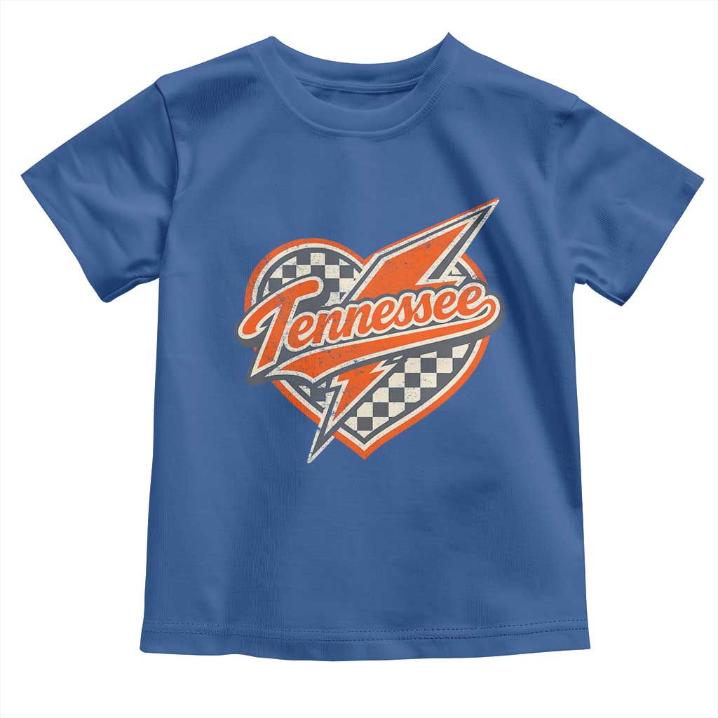 Vintage Tennessee Toddler T Shirt Checkered Heart Love TN Orange US State