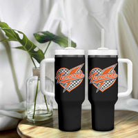 Vintage Tennessee Tumbler With Handle Checkered Heart Love TN Orange US State