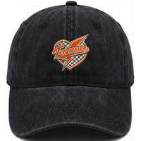 Vintage Tennessee Washed Cotton Baseball Cap Checkered Heart Love TN Orange US State