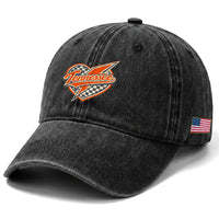 Vintage Tennessee Washed Cotton Baseball Cap Checkered Heart Love TN Orange US State
