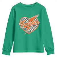 Vintage Tennessee Youth Sweatshirt Checkered Heart Love TN Orange US State