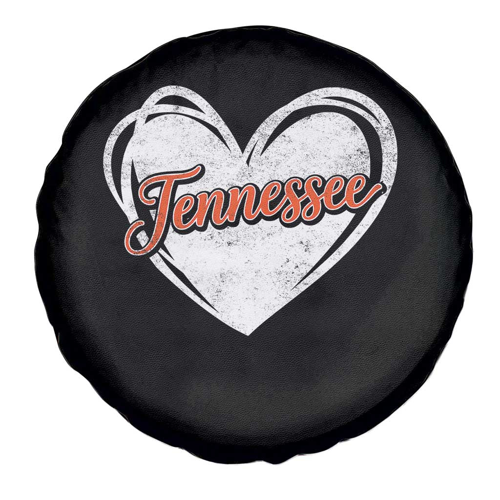 Vintage Tennessee Spare Tire Cover Heart Graphic TN Orange US State
