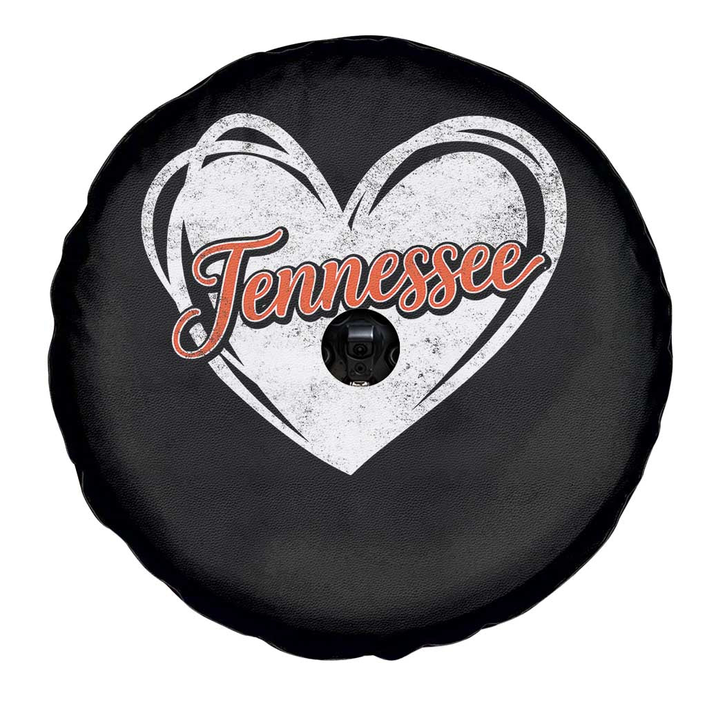 Vintage Tennessee Spare Tire Cover Heart Graphic TN Orange US State
