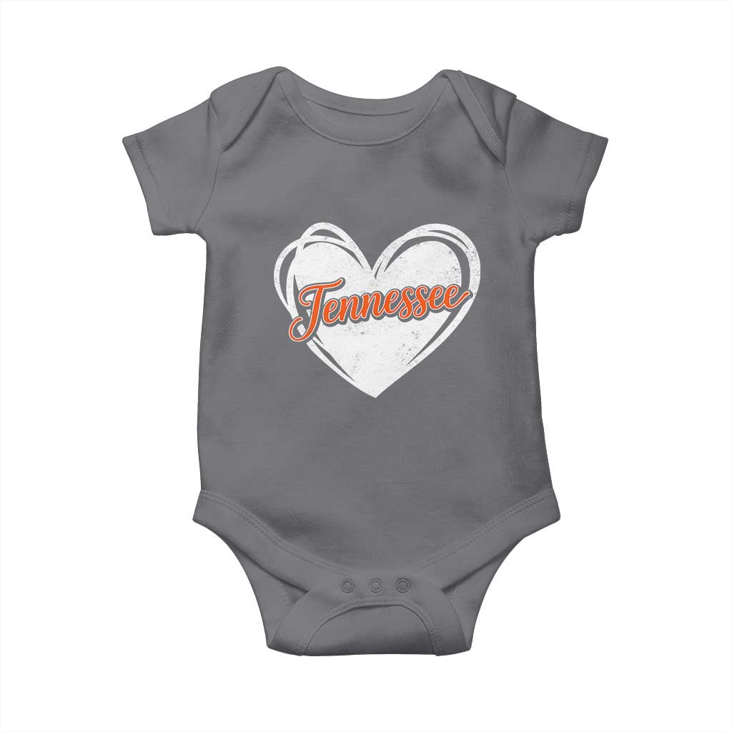 Vintage Tennessee Baby Onesie Heart Graphic TN Orange US State