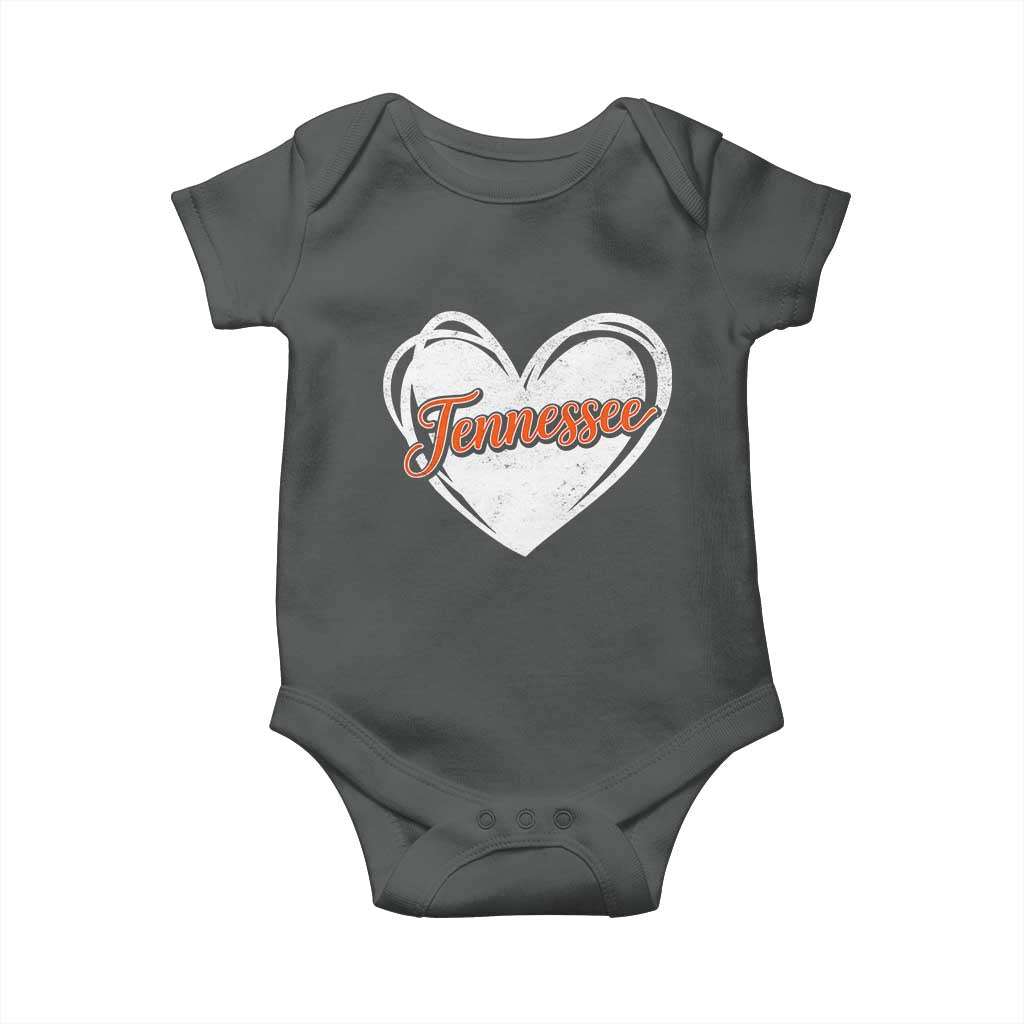 Vintage Tennessee Baby Onesie Heart Graphic TN Orange US State