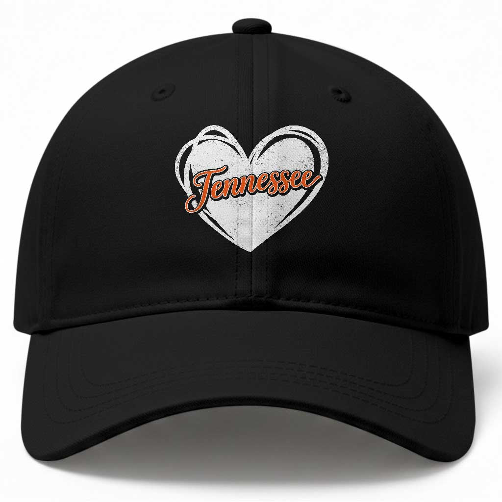 Vintage Tennessee Baseball Cap Heart Graphic TN Orange US State