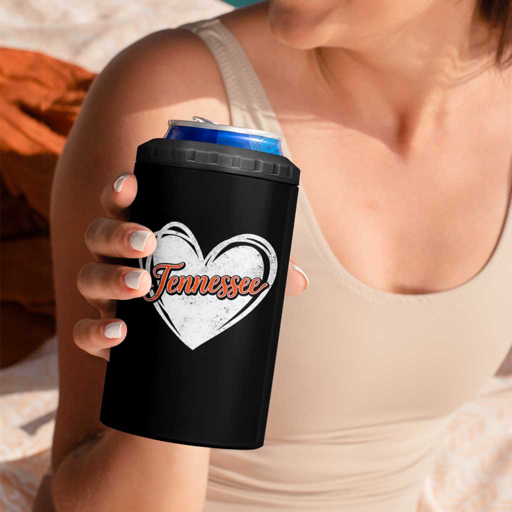Vintage Tennessee 4 in 1 Can Cooler Tumbler Heart Graphic TN Orange US State