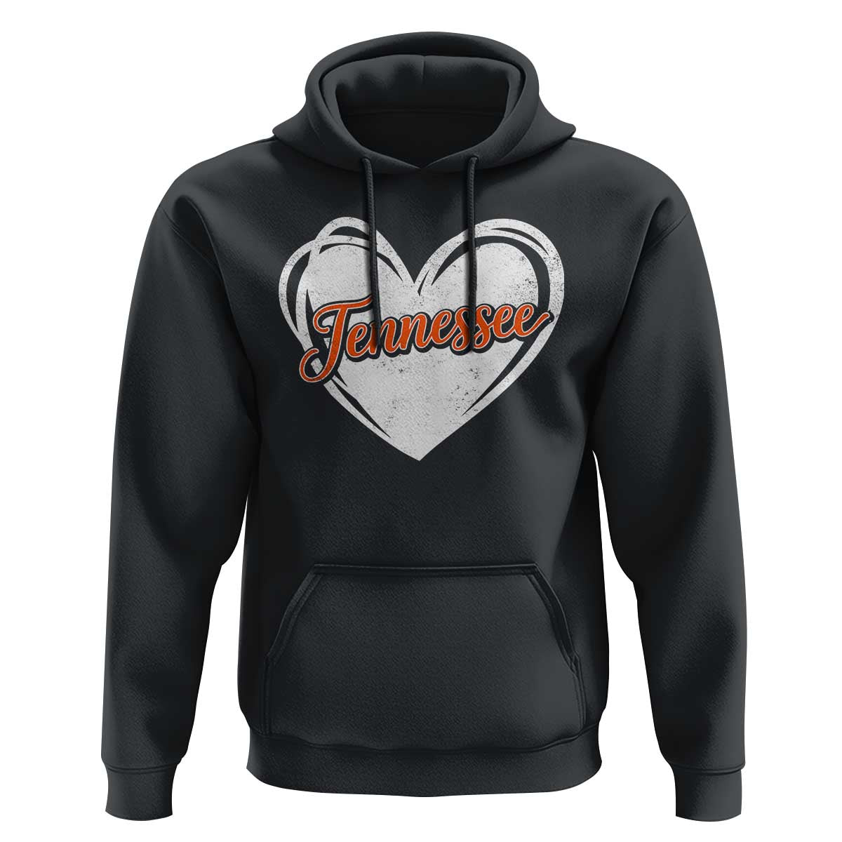 Vintage Tennessee Hoodie Heart Graphic TN Orange US State