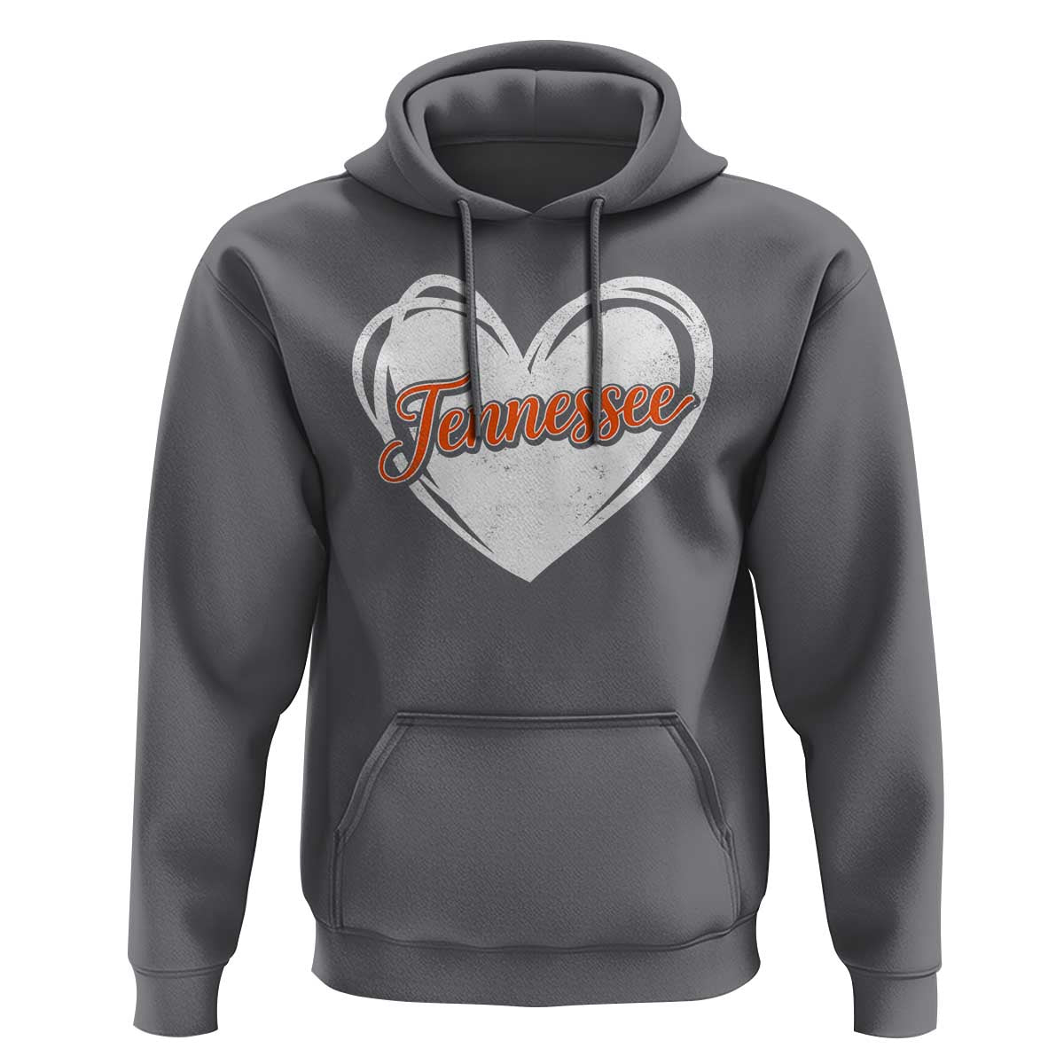 Vintage Tennessee Hoodie Heart Graphic TN Orange US State
