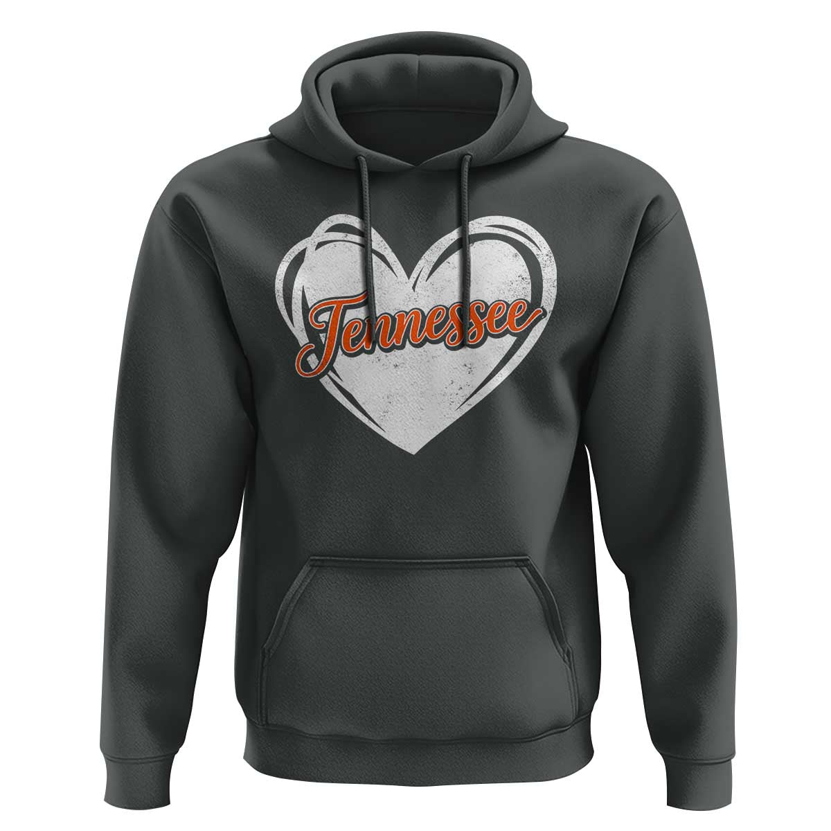 Vintage Tennessee Hoodie Heart Graphic TN Orange US State