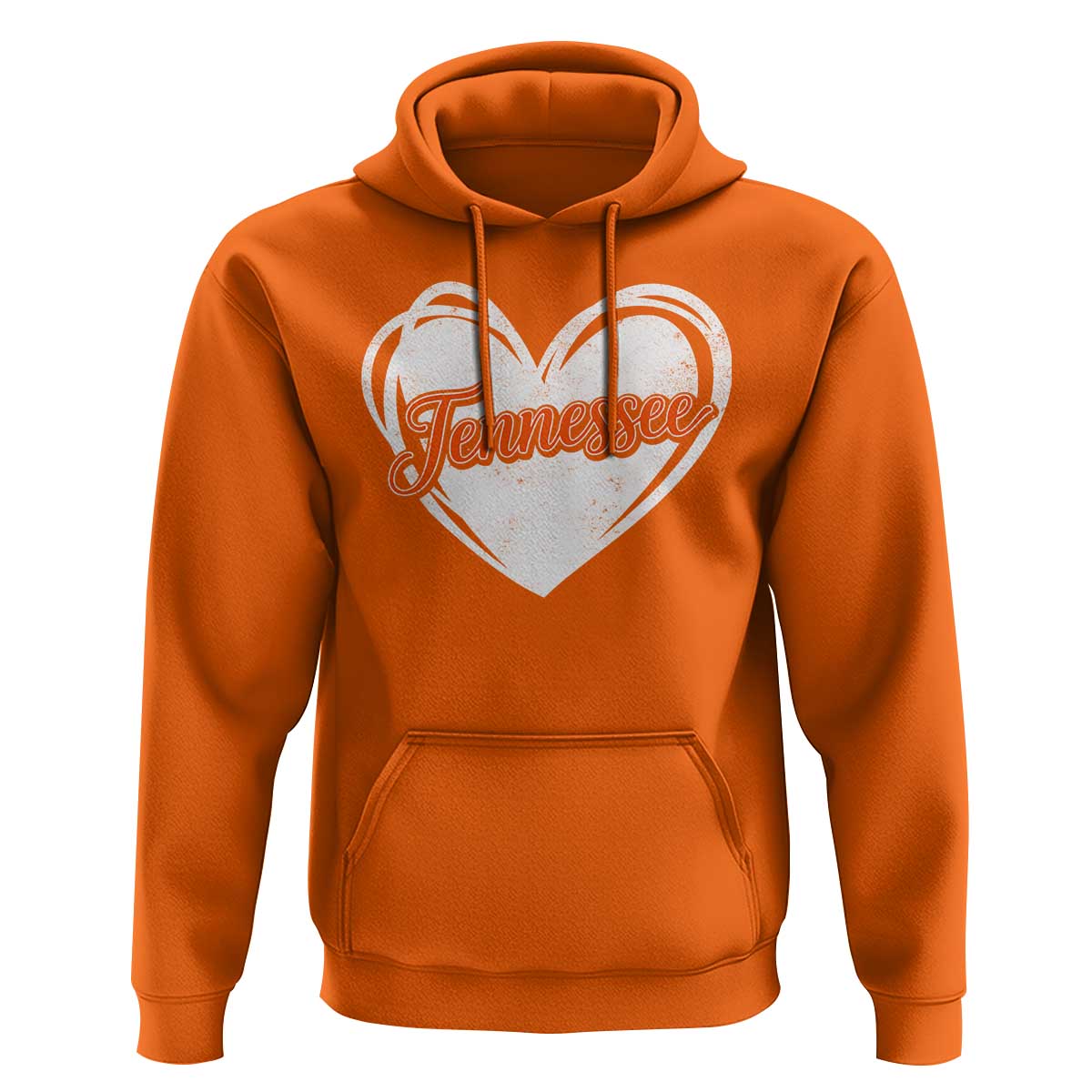 Vintage Tennessee Hoodie Heart Graphic TN Orange US State