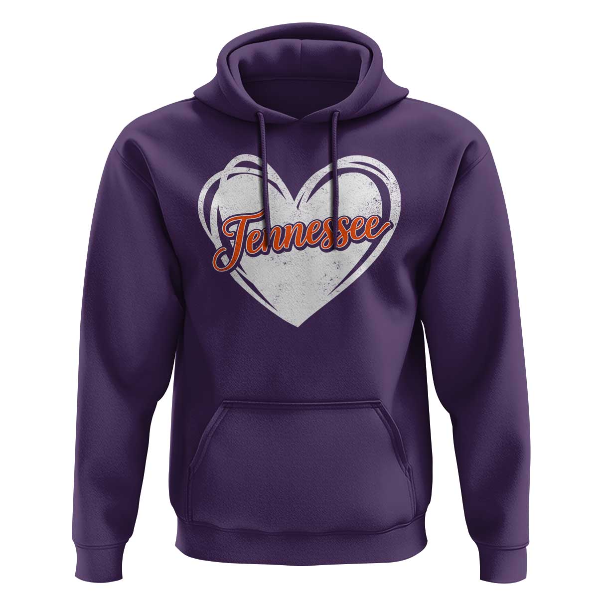 Vintage Tennessee Hoodie Heart Graphic TN Orange US State
