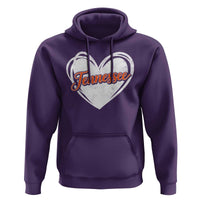 Vintage Tennessee Hoodie Heart Graphic TN Orange US State