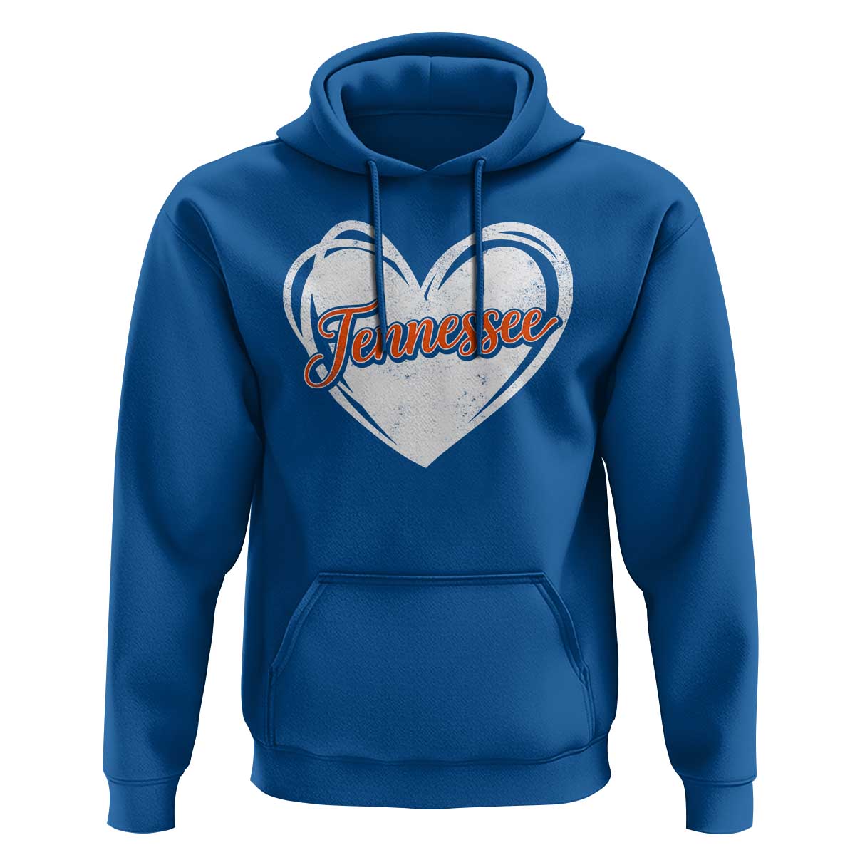 Vintage Tennessee Hoodie Heart Graphic TN Orange US State