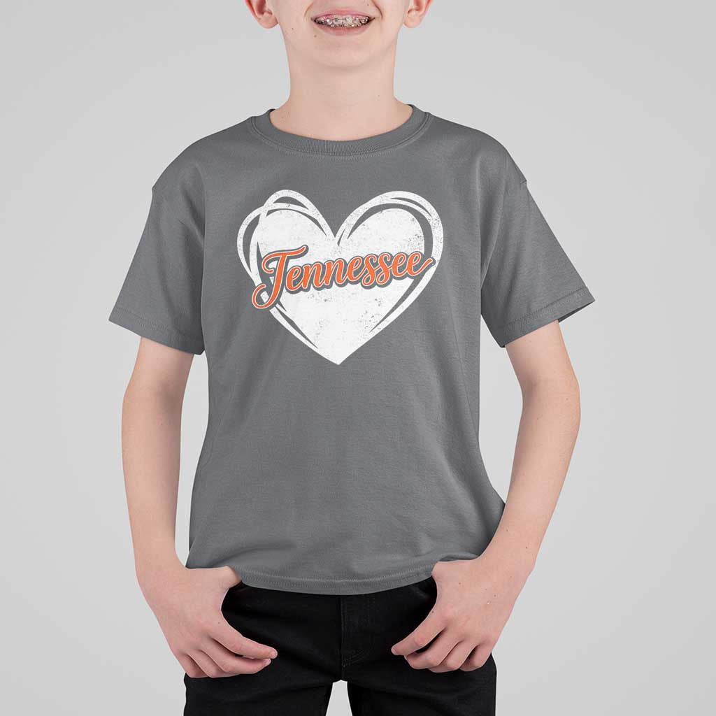 Vintage Tennessee T Shirt For Kid Heart Graphic TN Orange US State
