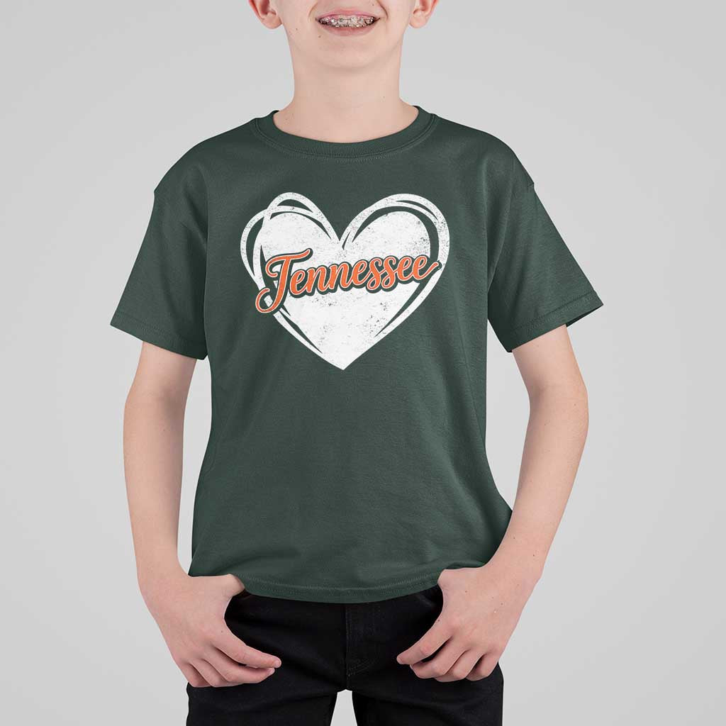 Vintage Tennessee T Shirt For Kid Heart Graphic TN Orange US State