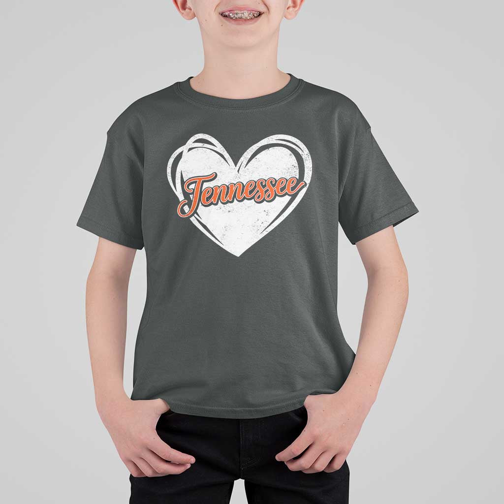 Vintage Tennessee T Shirt For Kid Heart Graphic TN Orange US State