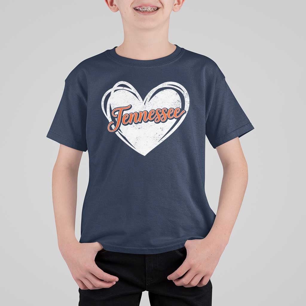 Vintage Tennessee T Shirt For Kid Heart Graphic TN Orange US State
