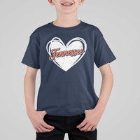 Vintage Tennessee T Shirt For Kid Heart Graphic TN Orange US State