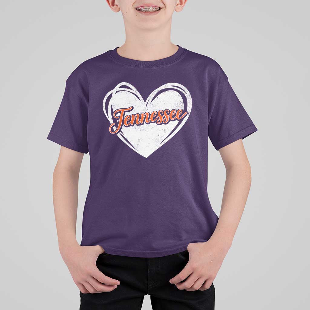 Vintage Tennessee T Shirt For Kid Heart Graphic TN Orange US State