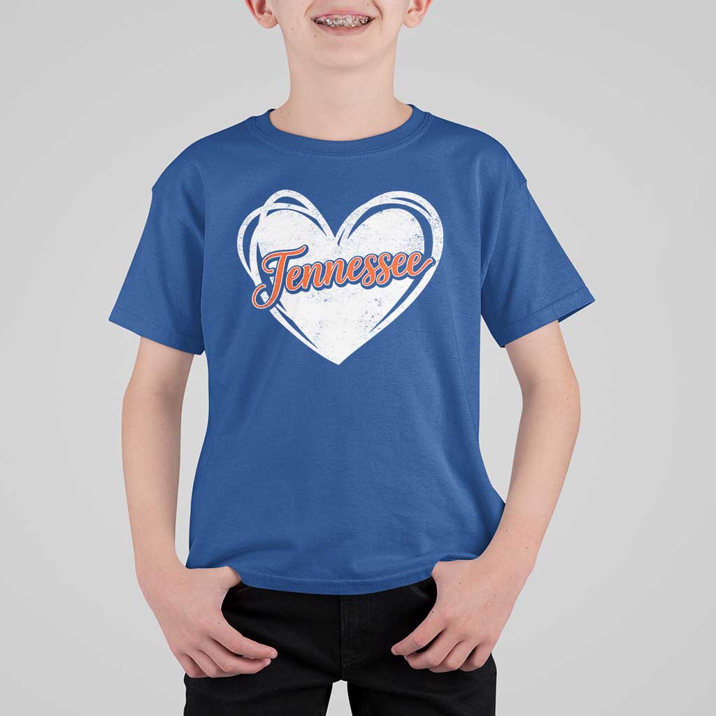 Vintage Tennessee T Shirt For Kid Heart Graphic TN Orange US State