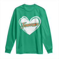 Vintage Tennessee Long Sleeve Shirt Heart Graphic TN Orange US State