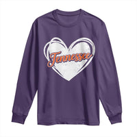 Vintage Tennessee Long Sleeve Shirt Heart Graphic TN Orange US State