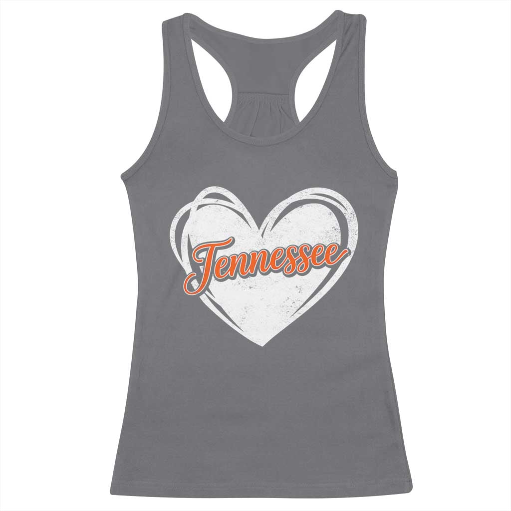 Vintage Tennessee Racerback Tank Top Heart Graphic TN Orange US State