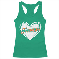 Vintage Tennessee Racerback Tank Top Heart Graphic TN Orange US State