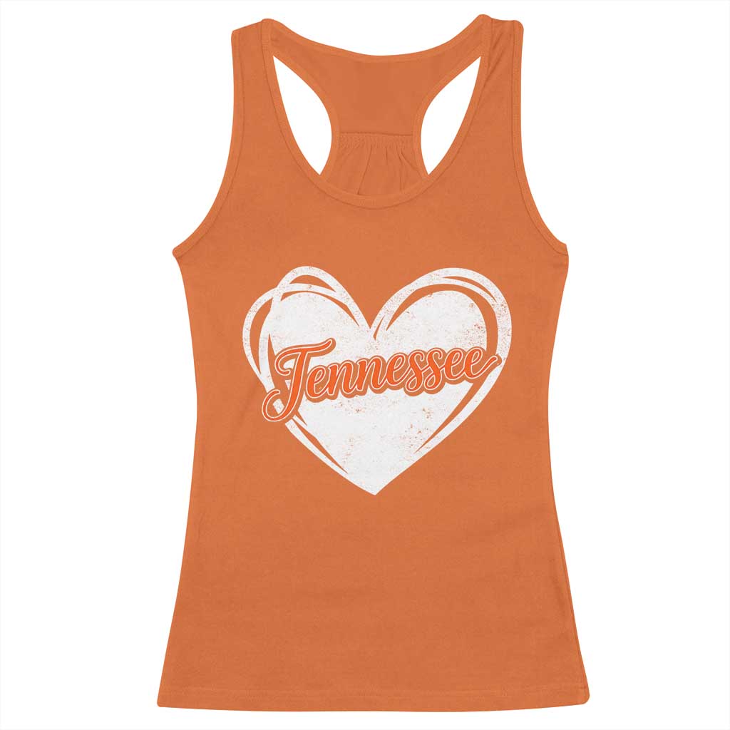 Vintage Tennessee Racerback Tank Top Heart Graphic TN Orange US State