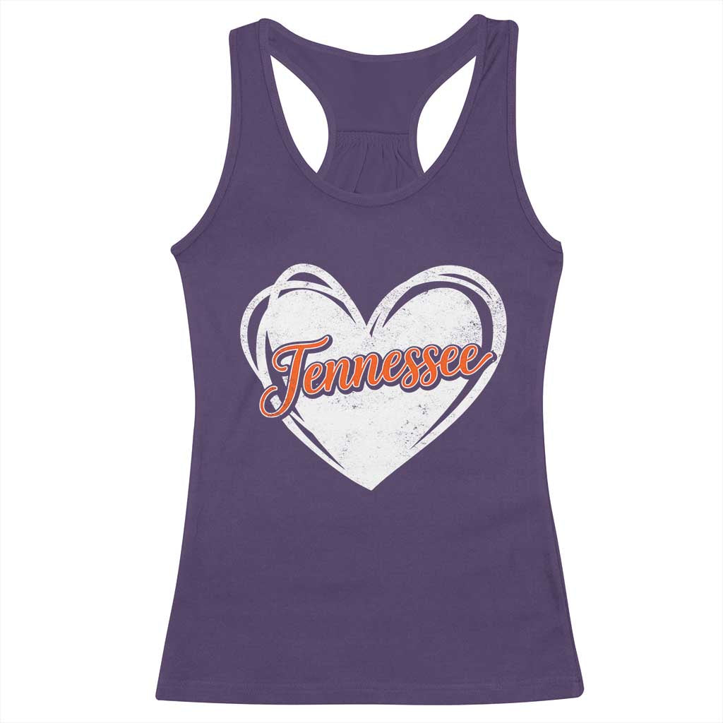 Vintage Tennessee Racerback Tank Top Heart Graphic TN Orange US State