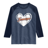 Vintage Tennessee Raglan Shirt Heart Graphic TN Orange US State