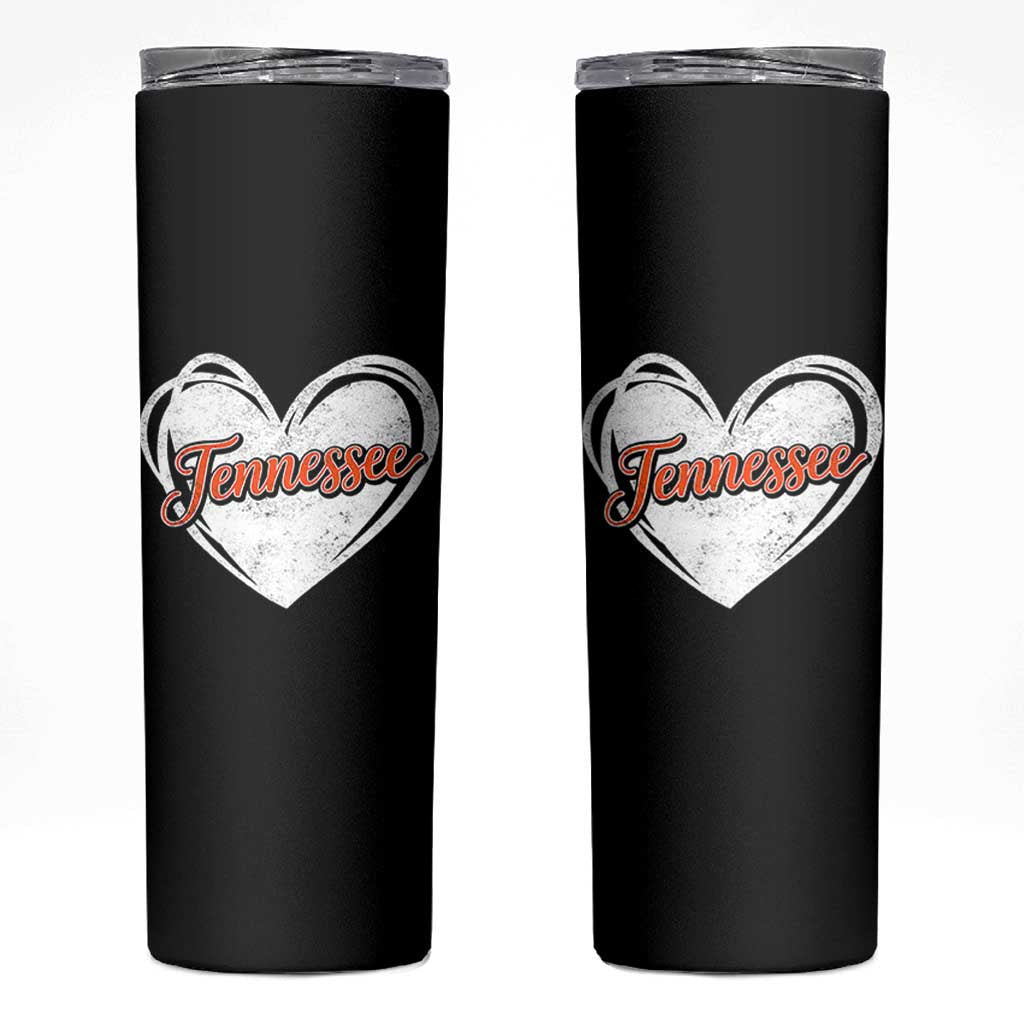 Vintage Tennessee Skinny Tumbler Heart Graphic TN Orange US State