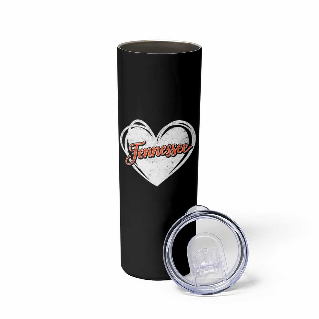 Vintage Tennessee Skinny Tumbler Heart Graphic TN Orange US State