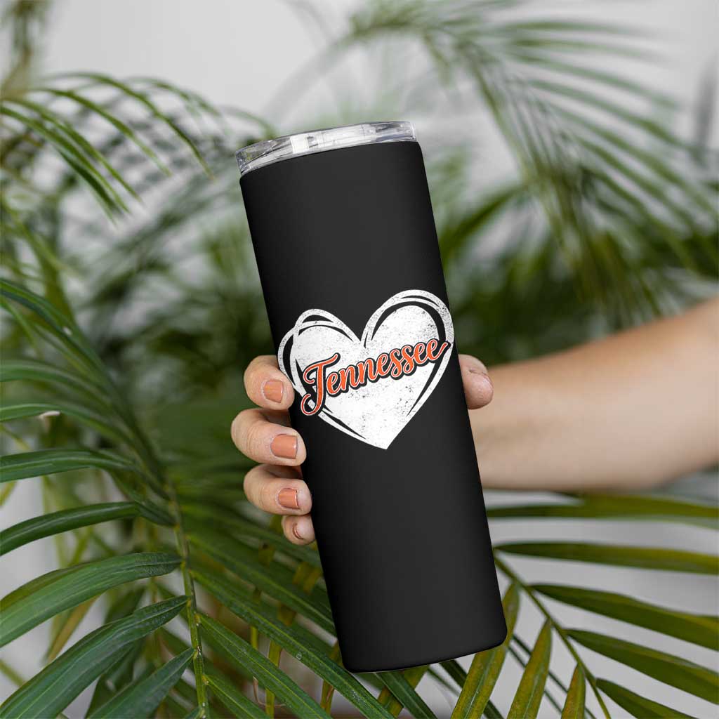 Vintage Tennessee Skinny Tumbler Heart Graphic TN Orange US State