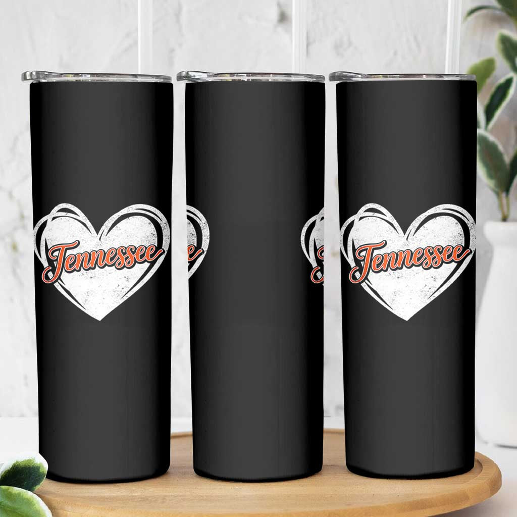 Vintage Tennessee Skinny Tumbler Heart Graphic TN Orange US State