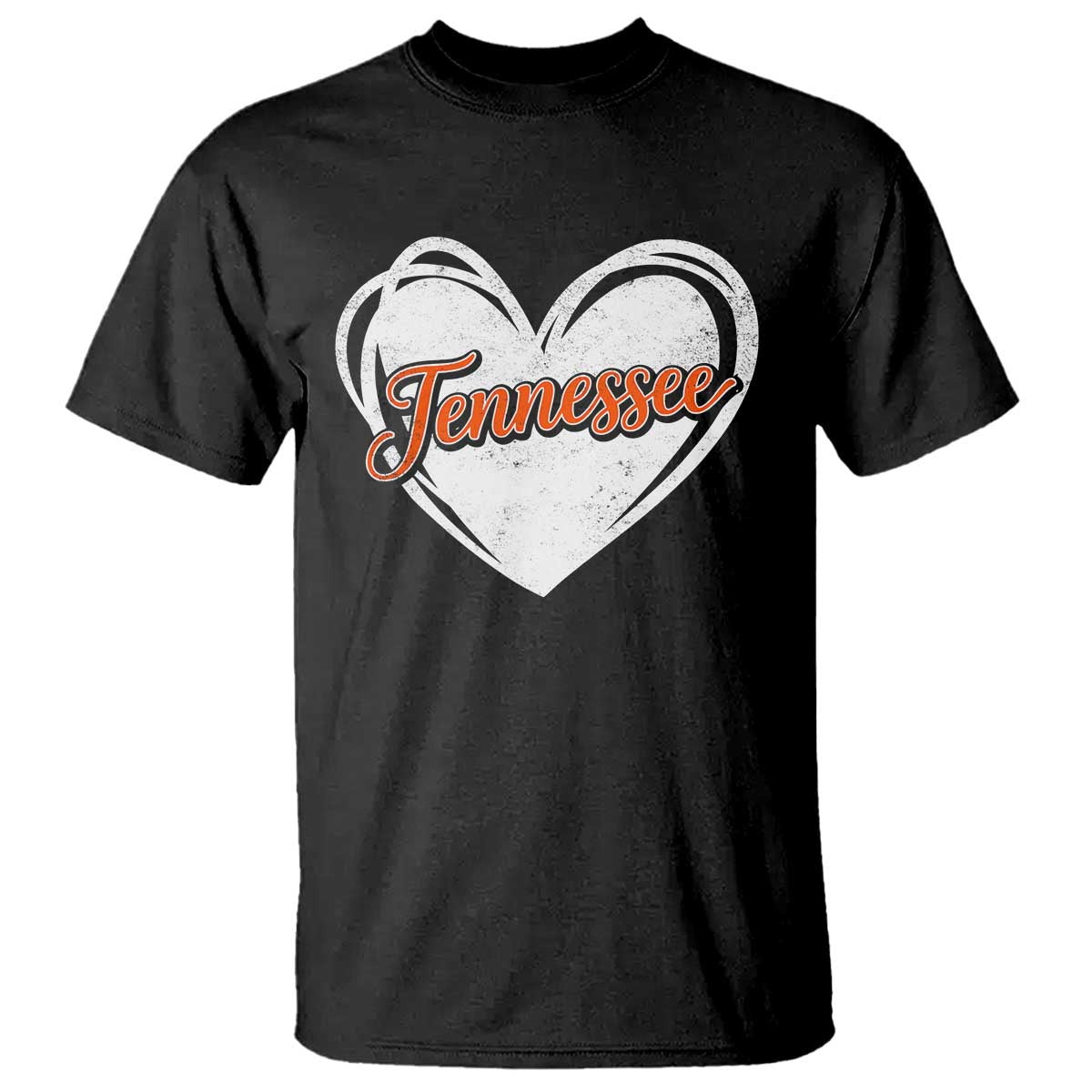 Vintage Tennessee T Shirt Heart Graphic TN Orange US State