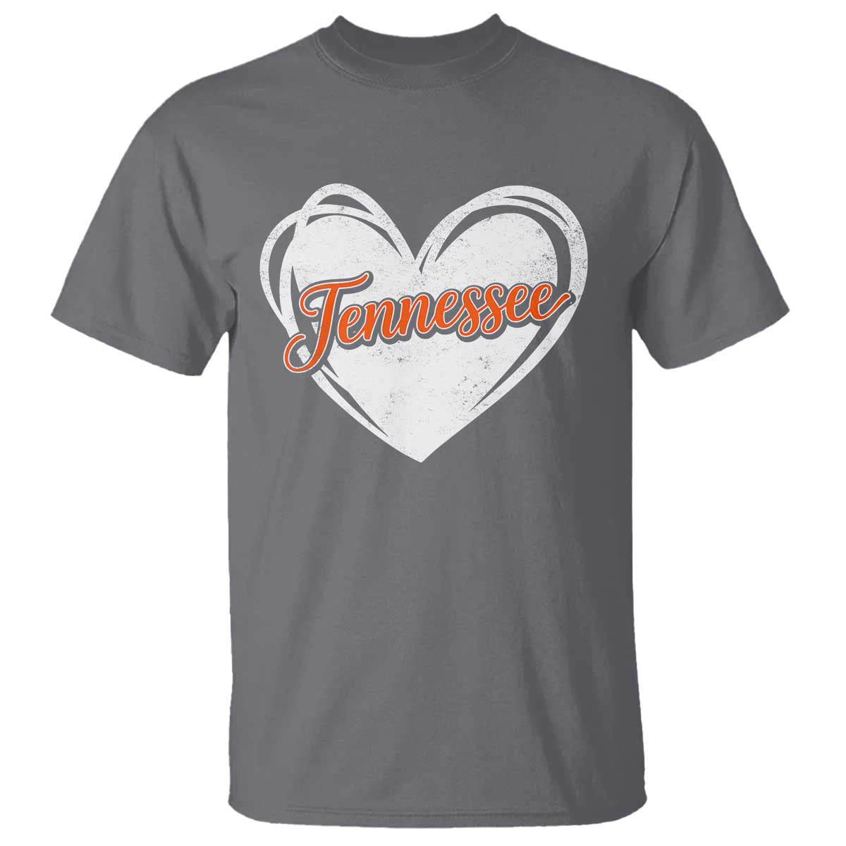 Vintage Tennessee T Shirt Heart Graphic TN Orange US State