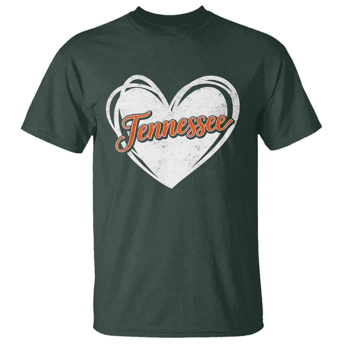 Vintage Tennessee T Shirt Heart Graphic TN Orange US State