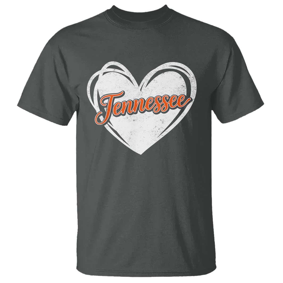 Vintage Tennessee T Shirt Heart Graphic TN Orange US State