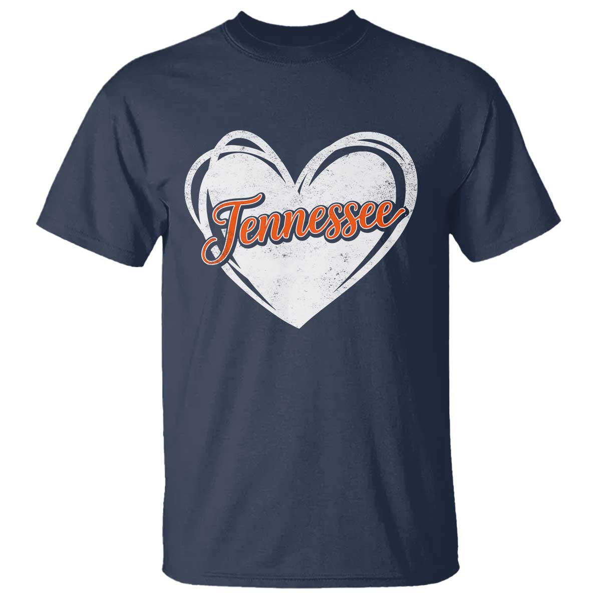 Vintage Tennessee T Shirt Heart Graphic TN Orange US State