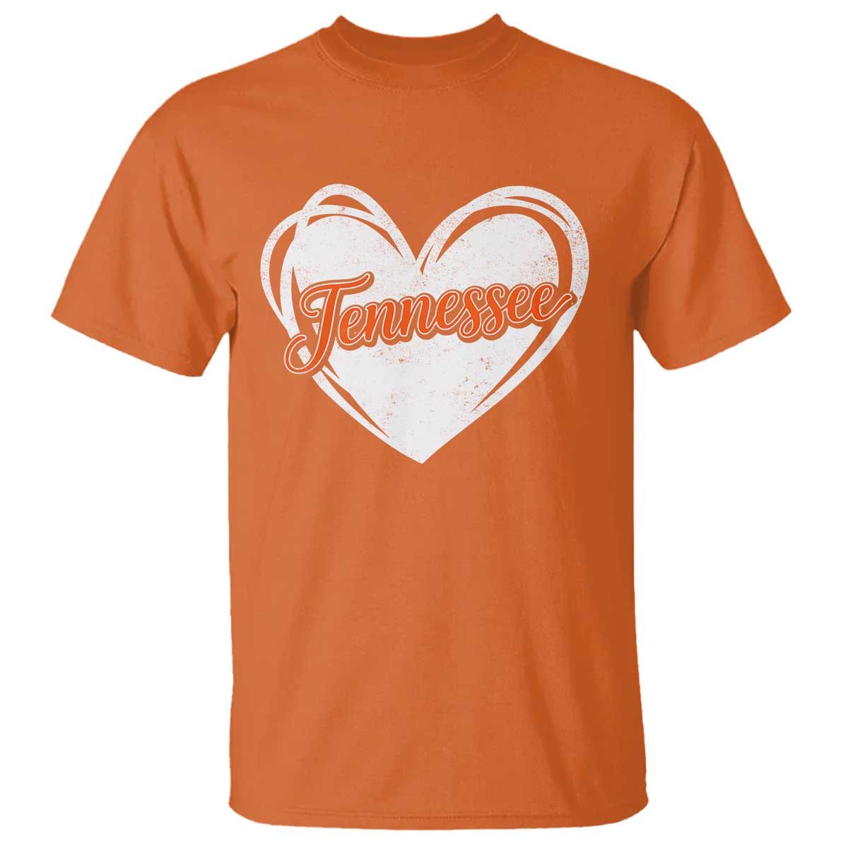 Vintage Tennessee T Shirt Heart Graphic TN Orange US State