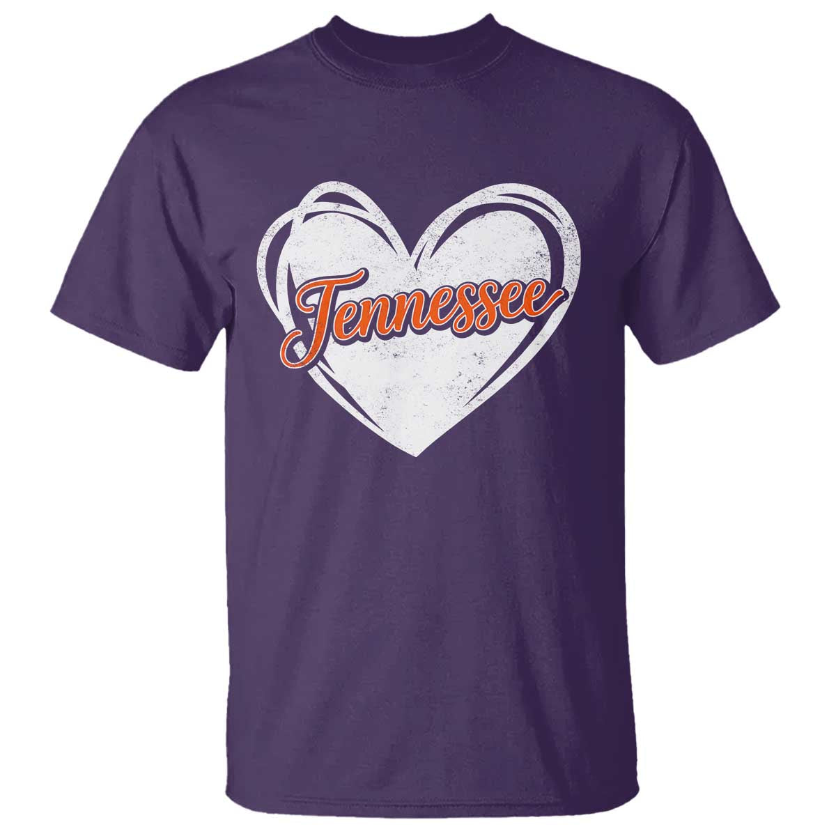 Vintage Tennessee T Shirt Heart Graphic TN Orange US State