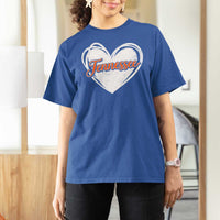 Vintage Tennessee T Shirt For Women Heart Graphic TN Orange US State