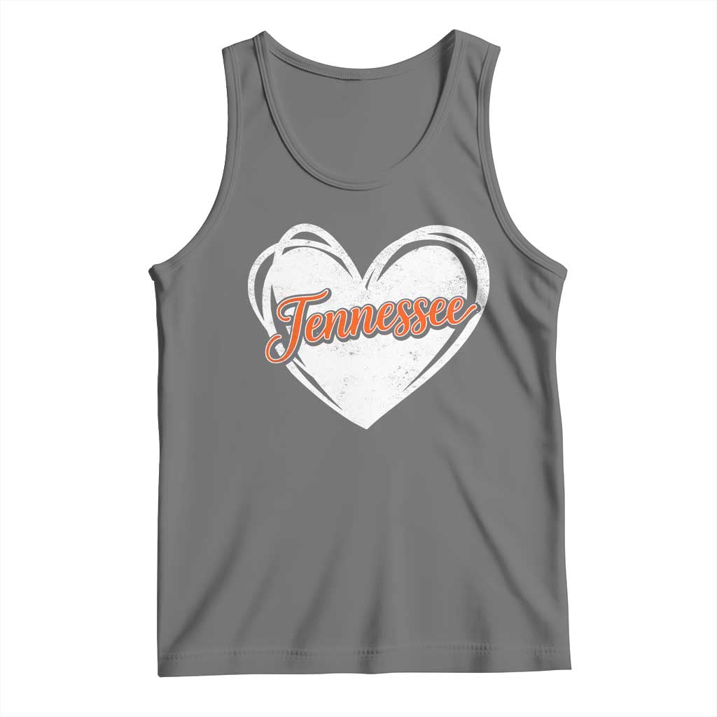 Vintage Tennessee Tank Top Heart Graphic TN Orange US State