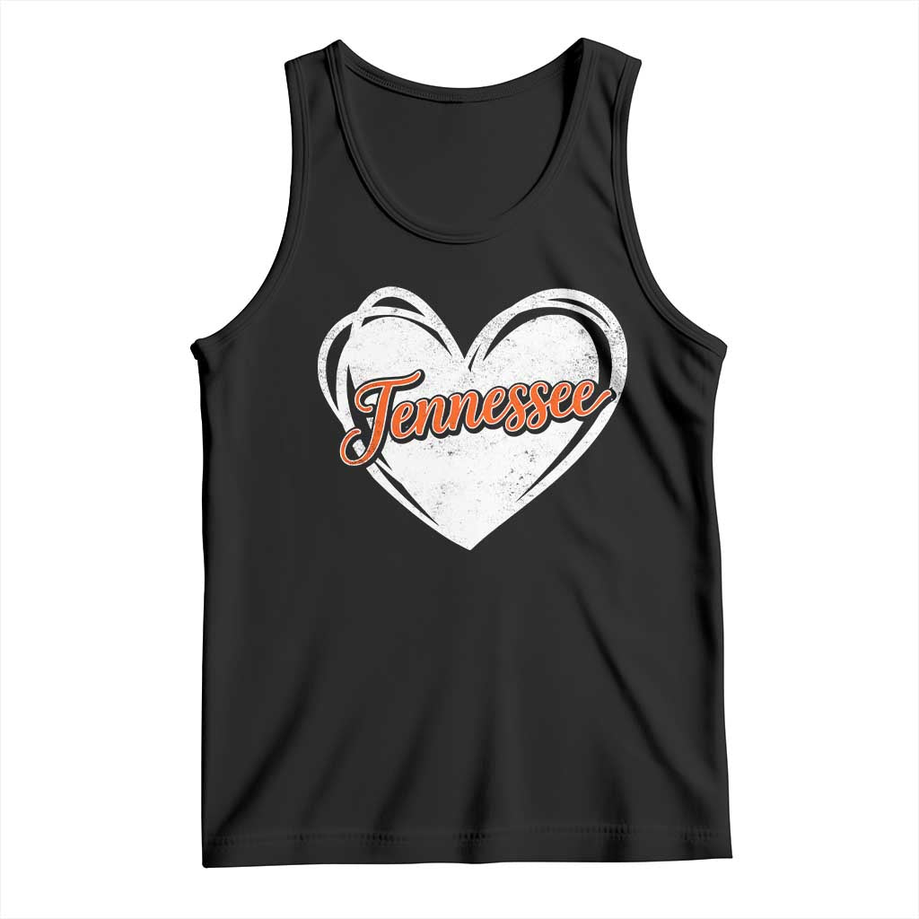 Vintage Tennessee Tank Top Heart Graphic TN Orange US State