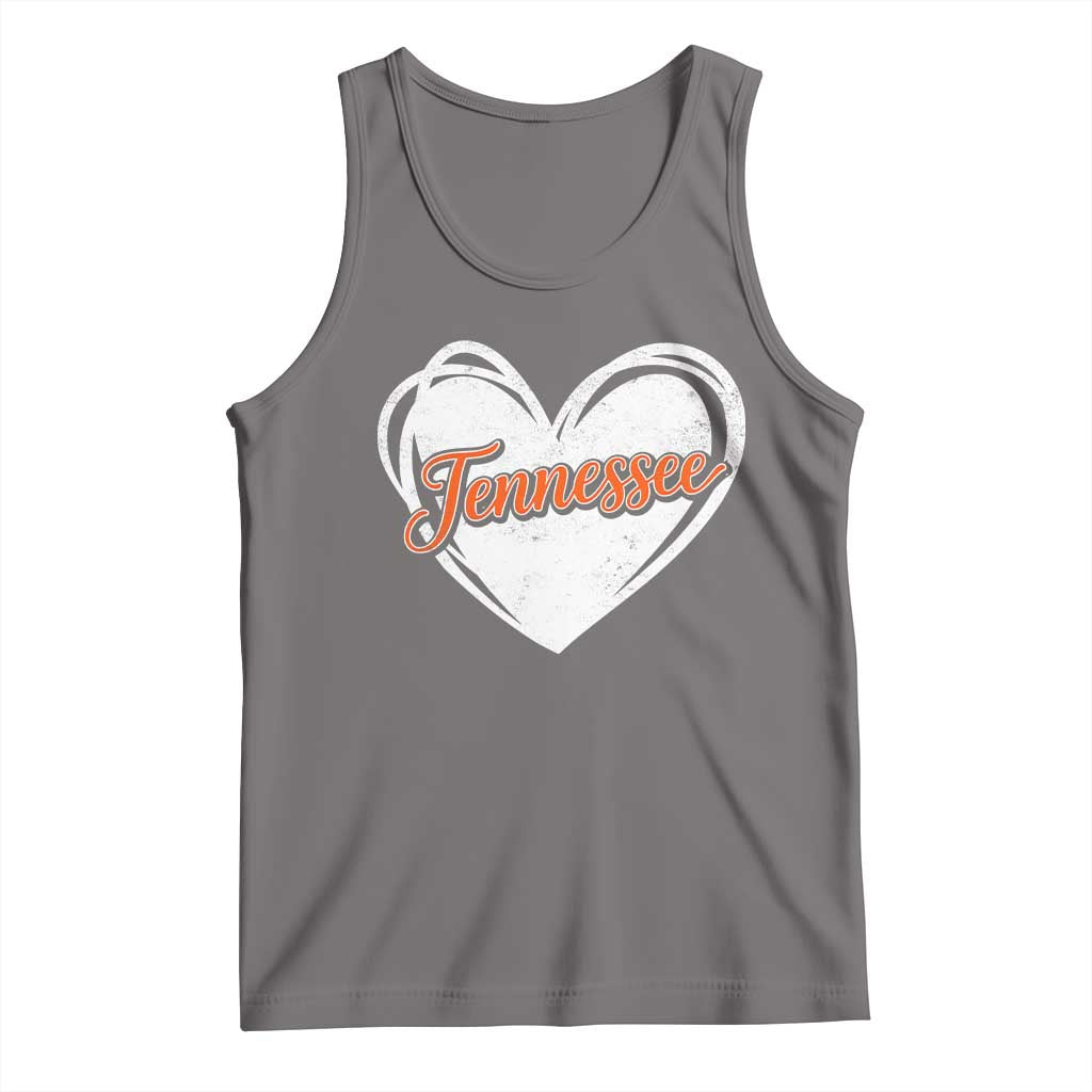 Vintage Tennessee Tank Top Heart Graphic TN Orange US State