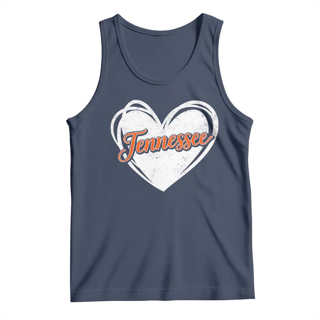 Vintage Tennessee Tank Top Heart Graphic TN Orange US State
